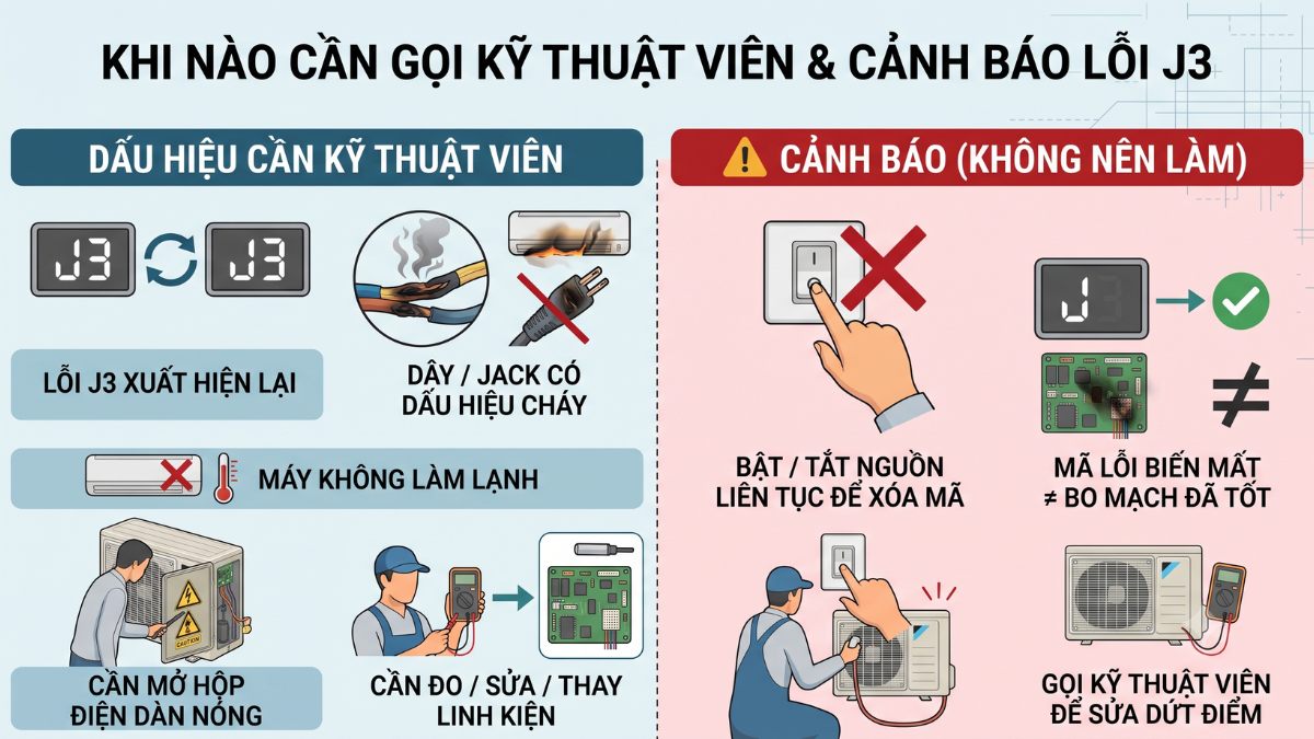 Khi nào cần gọi kỹ thuật viên thay thế linh kiện?