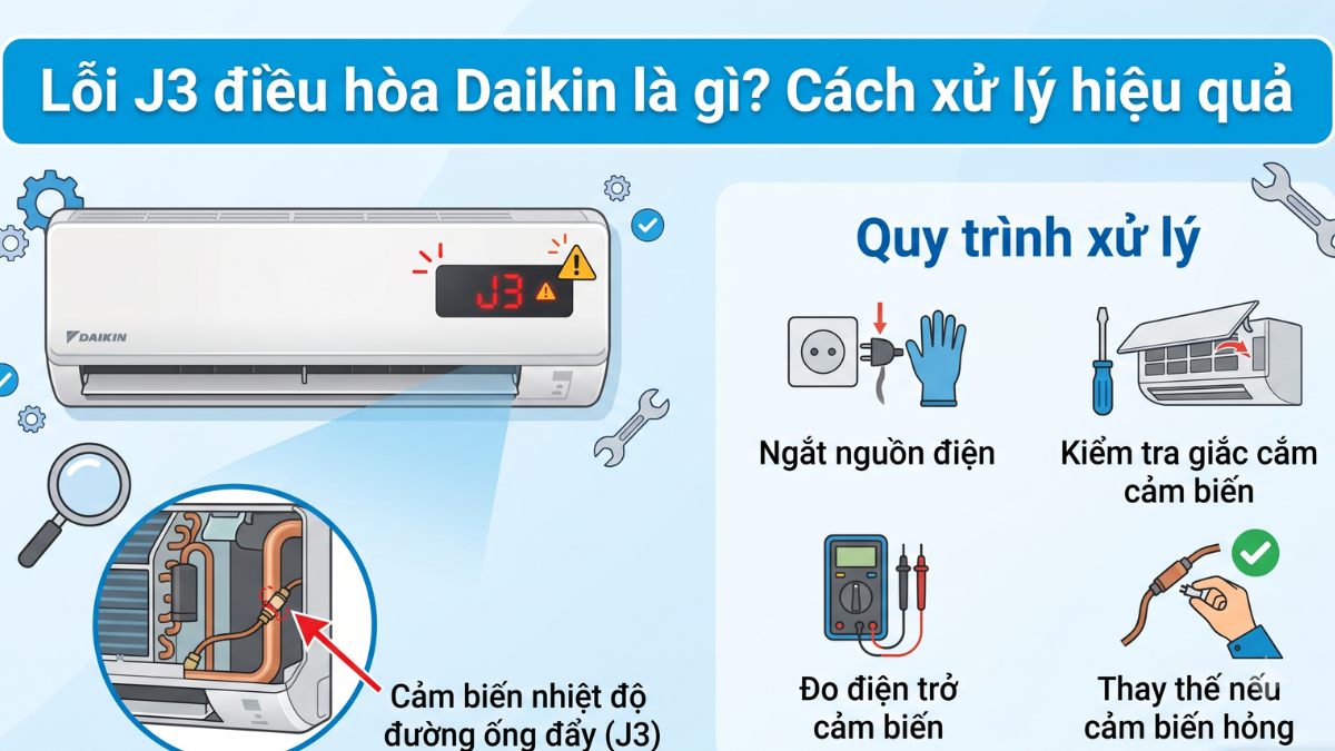 Lỗi J3 điều hòa Daikin là gì? Cách sử lý hiệu quả