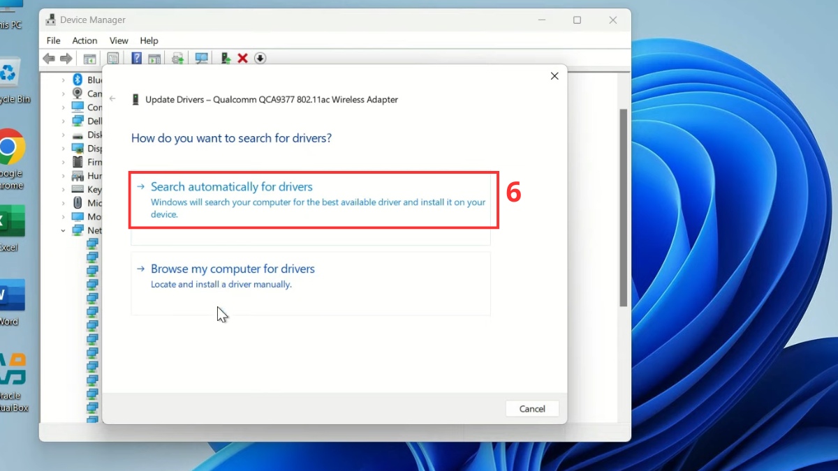 Chọn Search automatically for drivers