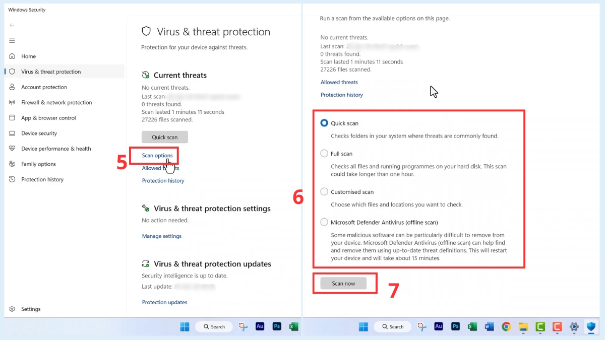 Nhấn Scan now để quét