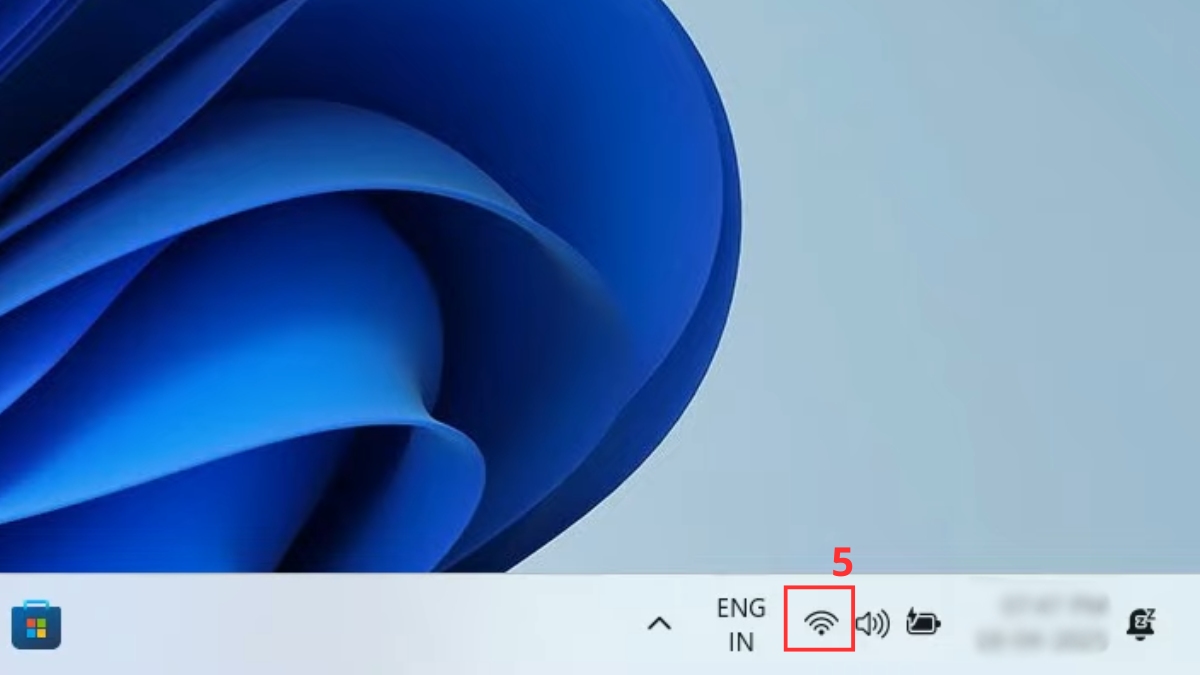 Kiểm tra lại biểu tượng WiFi trên thanh Taskbar