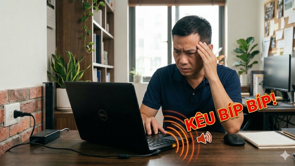 Laptop Dell mở nguồn không lên kêu tít tít