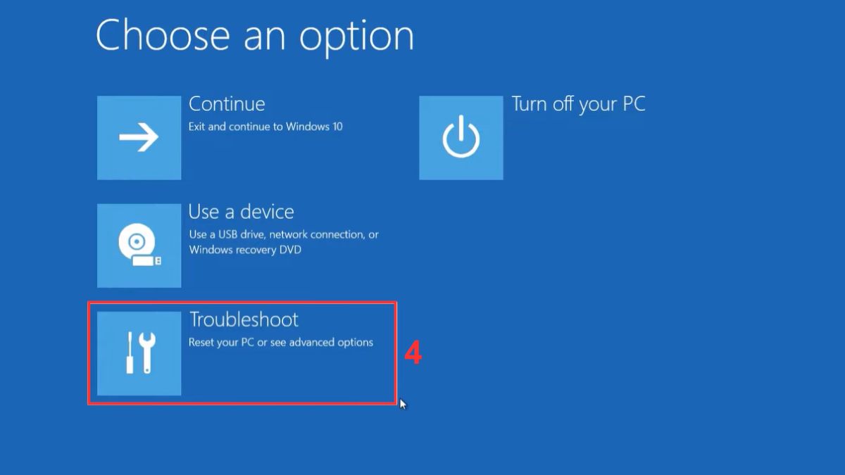 Chọn công cụ đặt lại máy