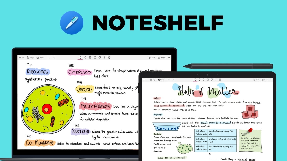 Noteshelf - thư viện template luyện chữ đẹp