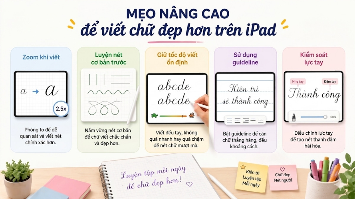 Mẹo nâng cao để viết chữ đẹp hơn trên iPad