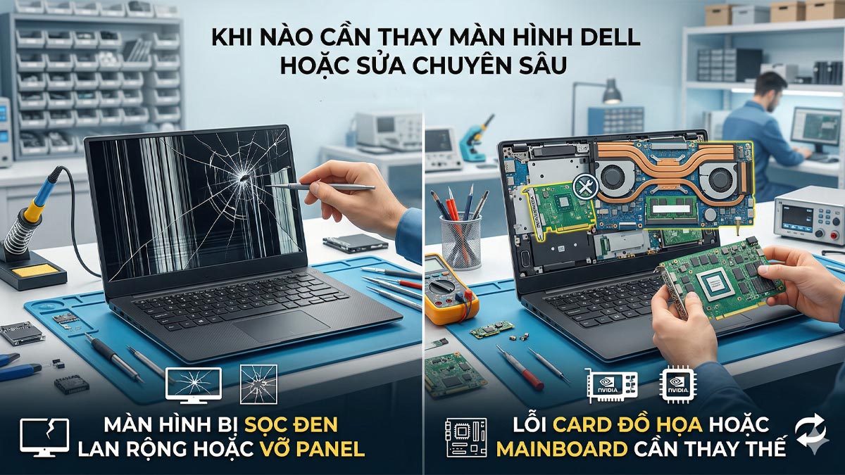 Khi nào cần thay màn hình Dell hoặc sửa chuyên sâu?