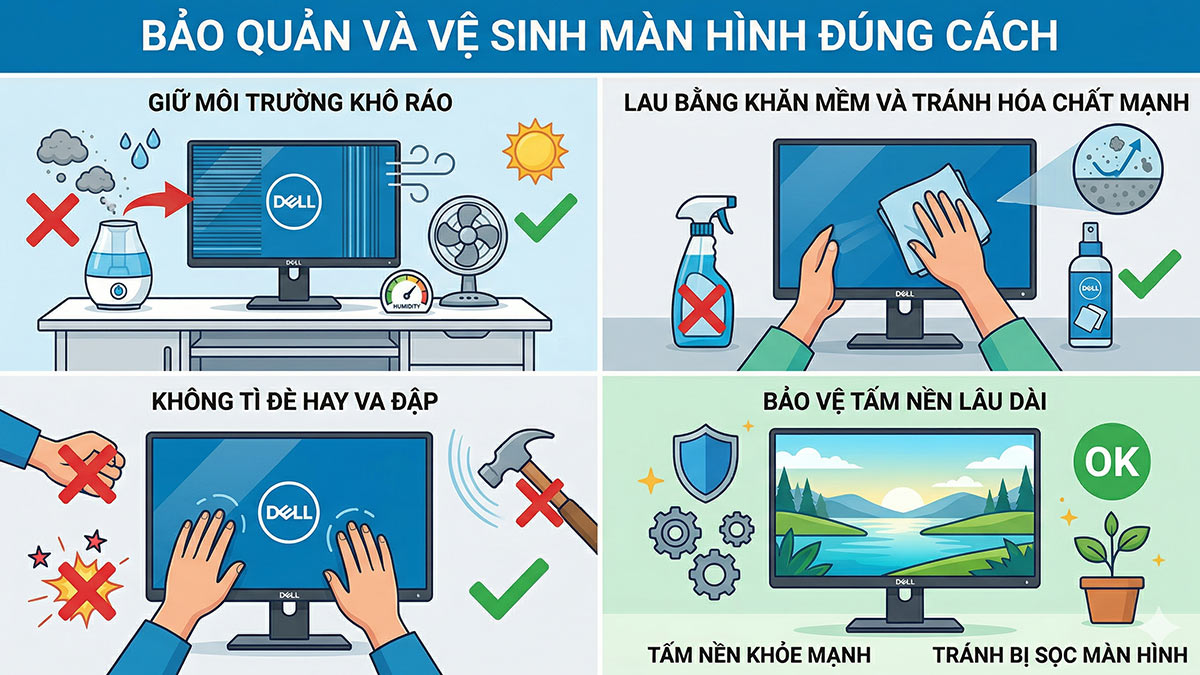 Mẹo phòng tránh màn hình Dell bị sọc