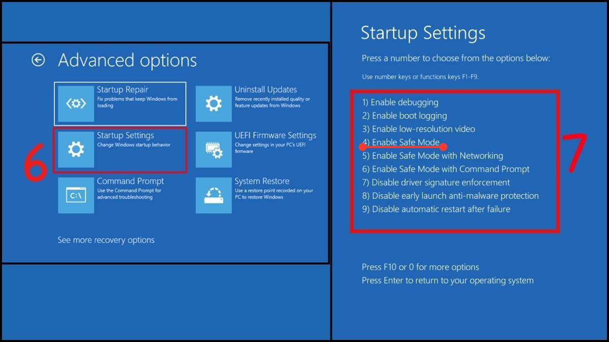 Nhấp vào Startup Settings