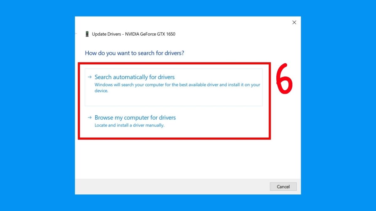 Chọn Search automatically for drivers