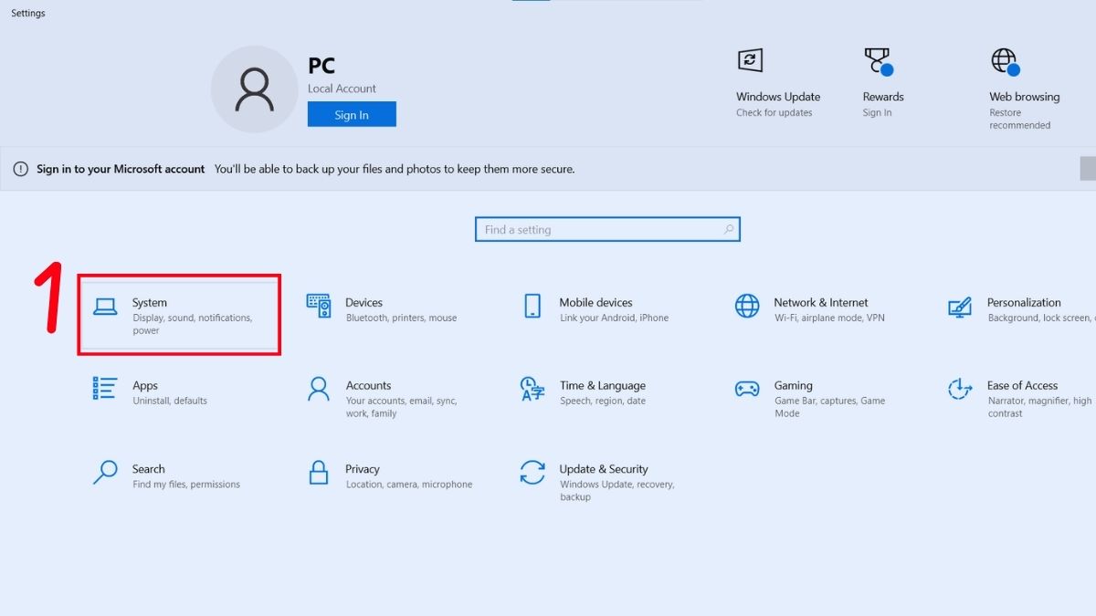 Khắc phục màn hình máy tính bị thu nhỏ Win 10