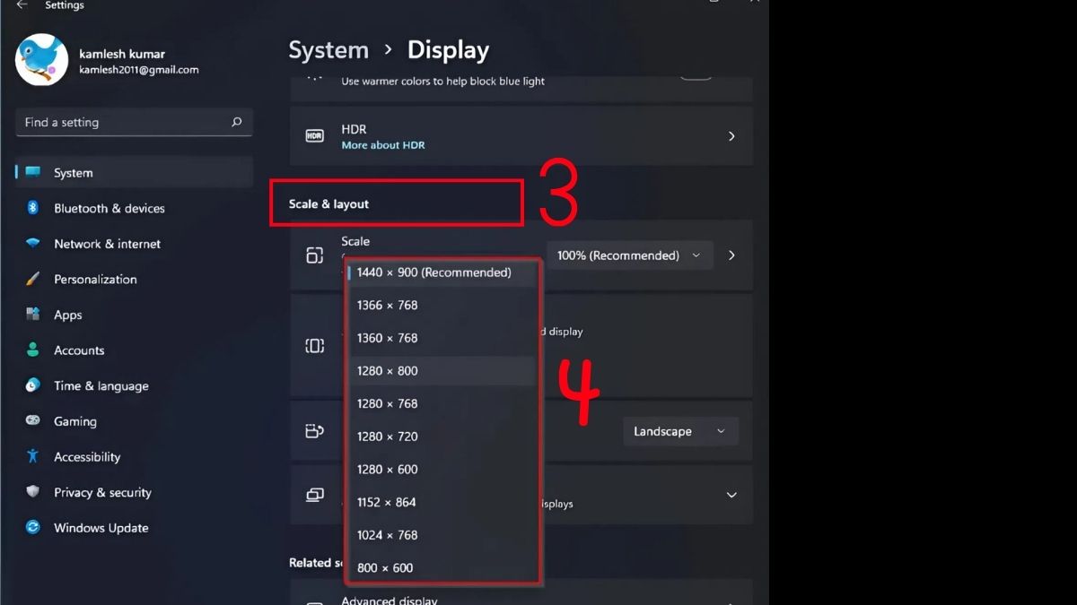 Chọn đúng độ phân giải chuẩn của màn hình