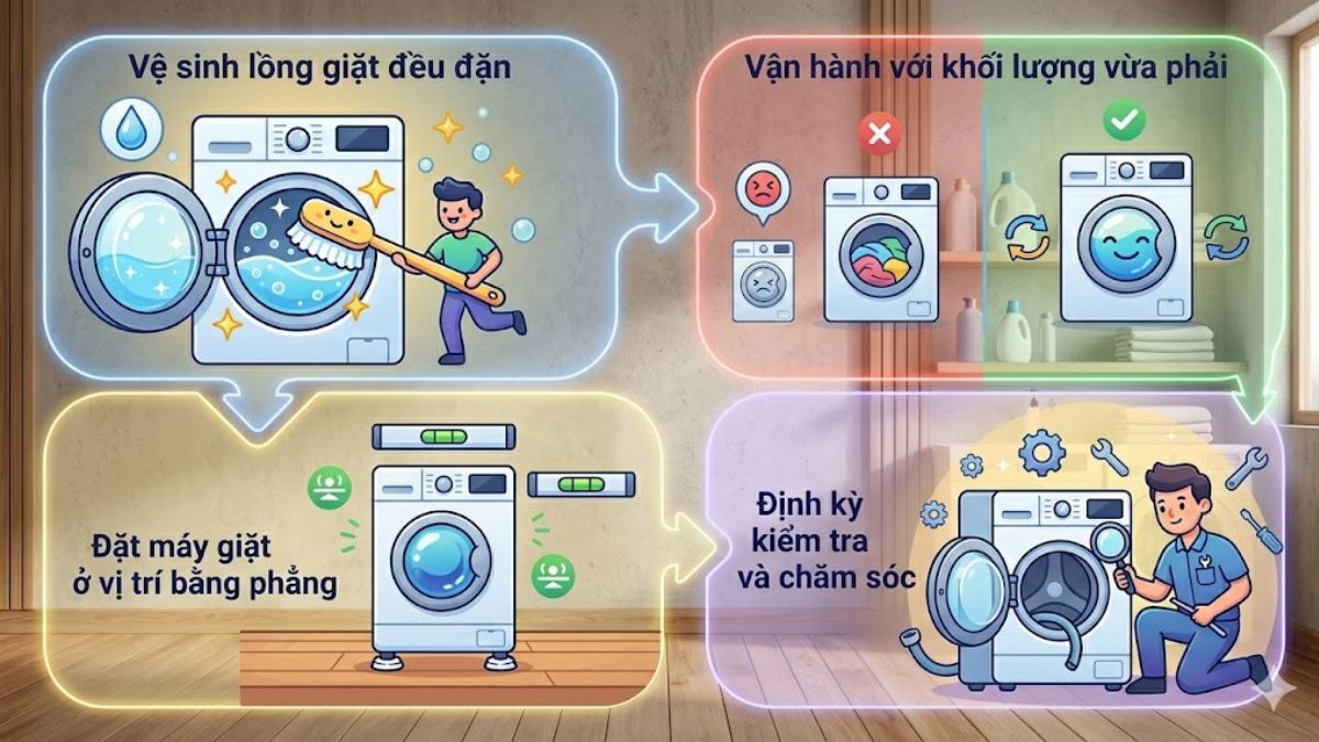 Một số lưu ý giúp máy giặt hoạt động bền hơn