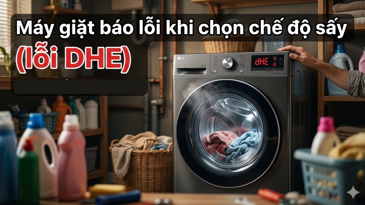 Máy giặt báo lỗi khi chọn chế độ sấy