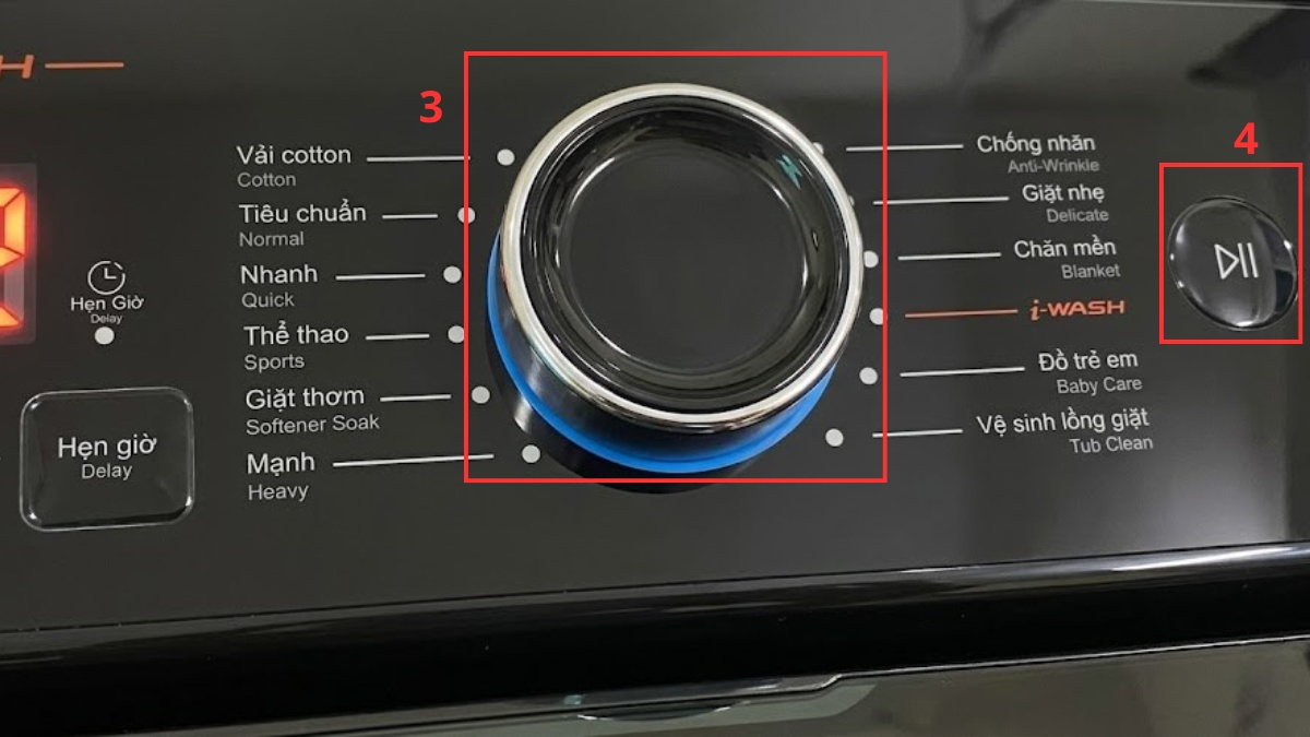  Chọn một chương trình giặt rồi chạy thử