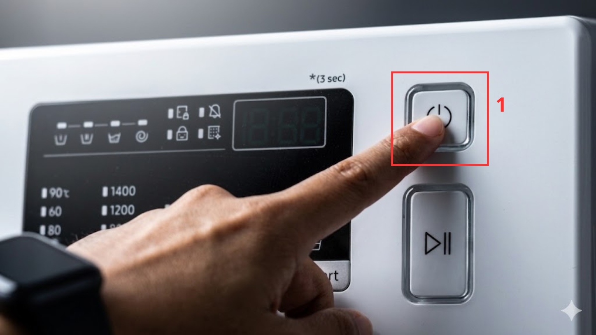 Khởi động lại máy giặt để reset hệ thống