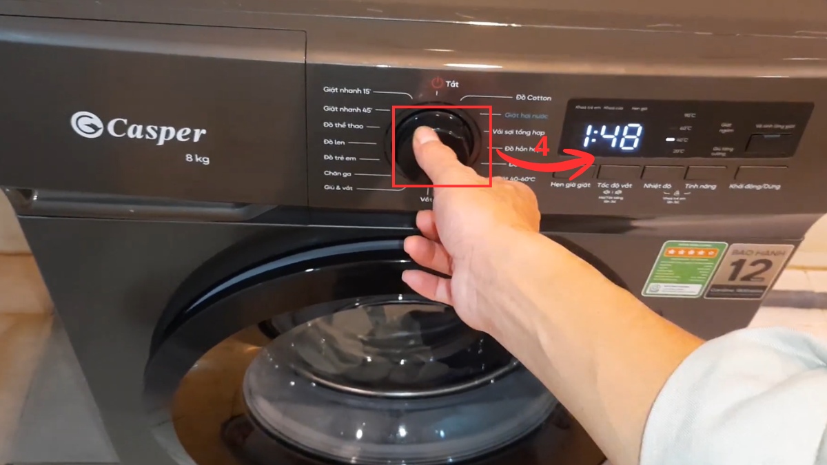  Chạy lại chu trình giặt cơ bản