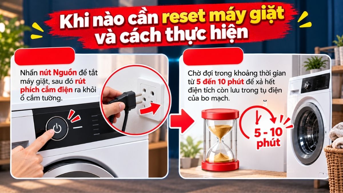 Cách reset máy giặt