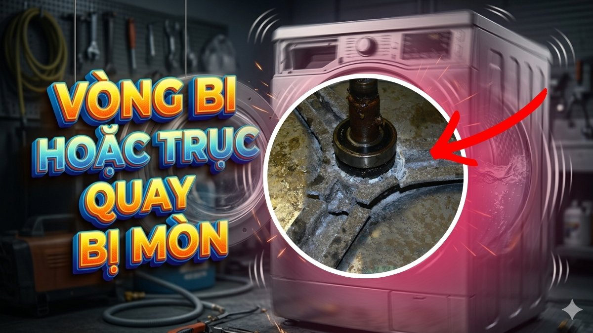 Vòng bi hoặc trục quay bị mòn