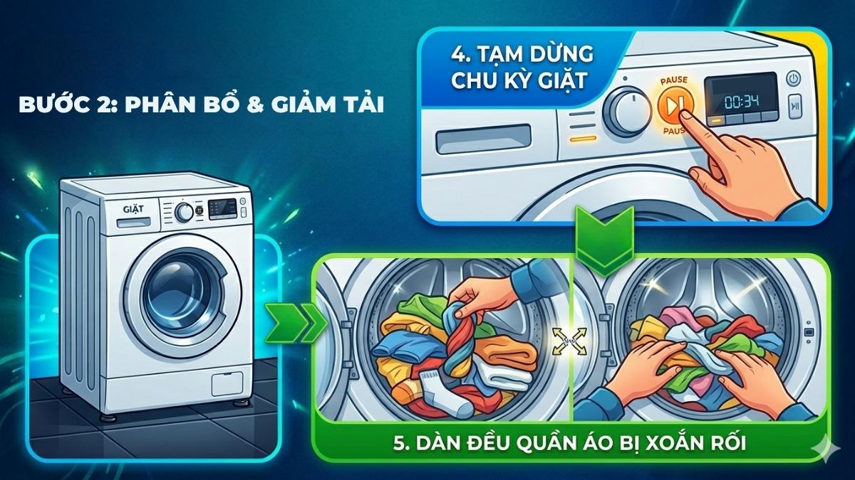Phân bổ lại quần áo và giảm tải trọng nếu cần
