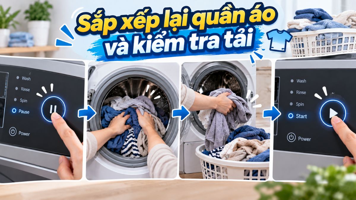 Sắp xếp lại quần áo và kiểm tra tải