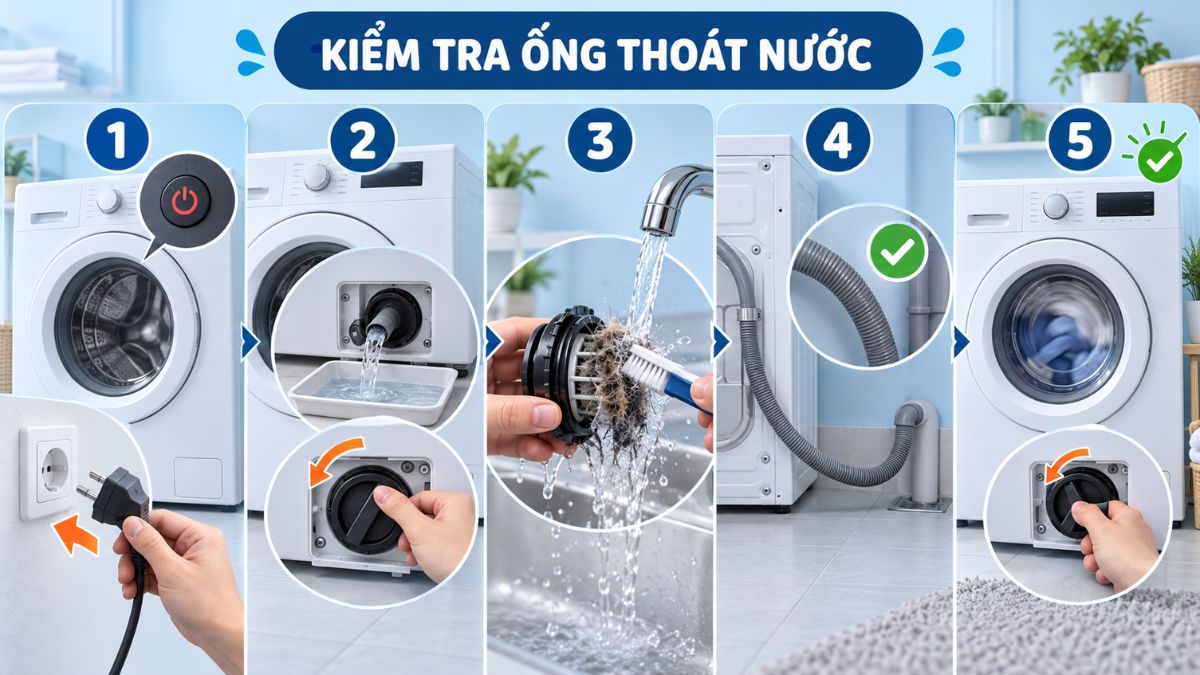 Kiểm tra và thông ống thoát nước