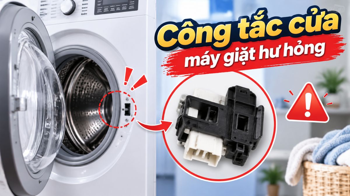 Công tắc cửa máy giặt hư hỏng