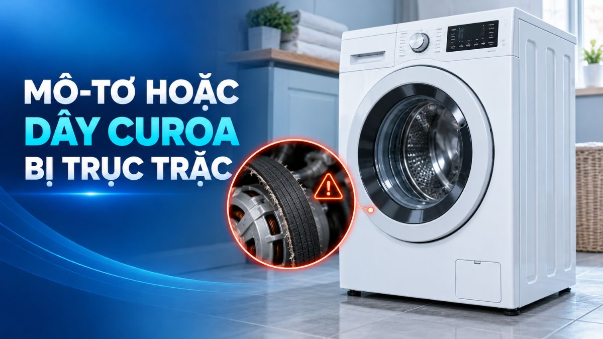 Mô-tơ hoặc dây curoa bị trục trặc