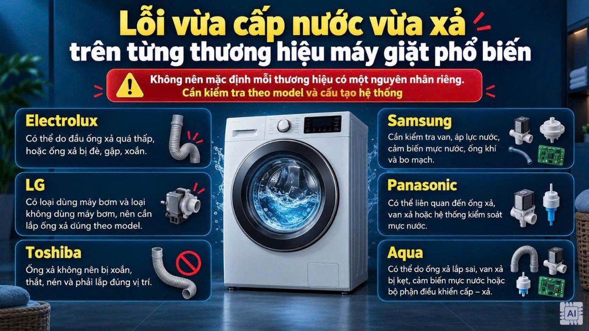 Lỗi vừa cấp nước vừa xả 