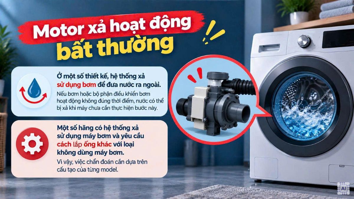 Motor xả hoạt động bất thường
