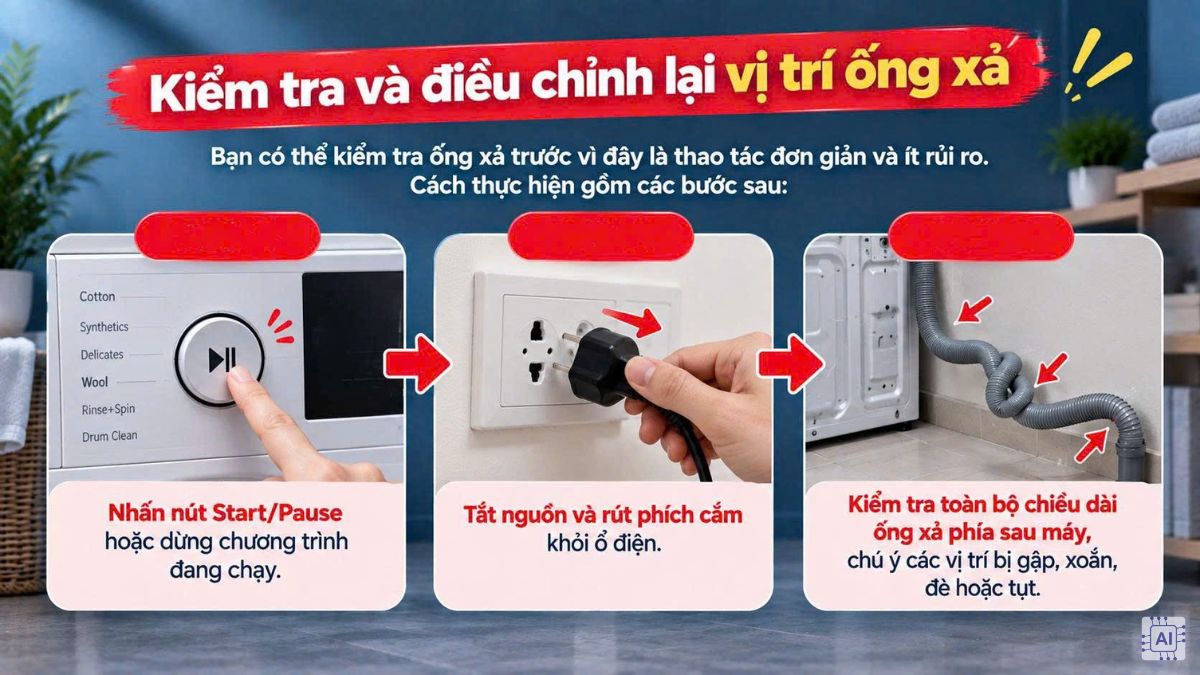 Cách xử lý máy giặt vừa cấp nước vừa xả