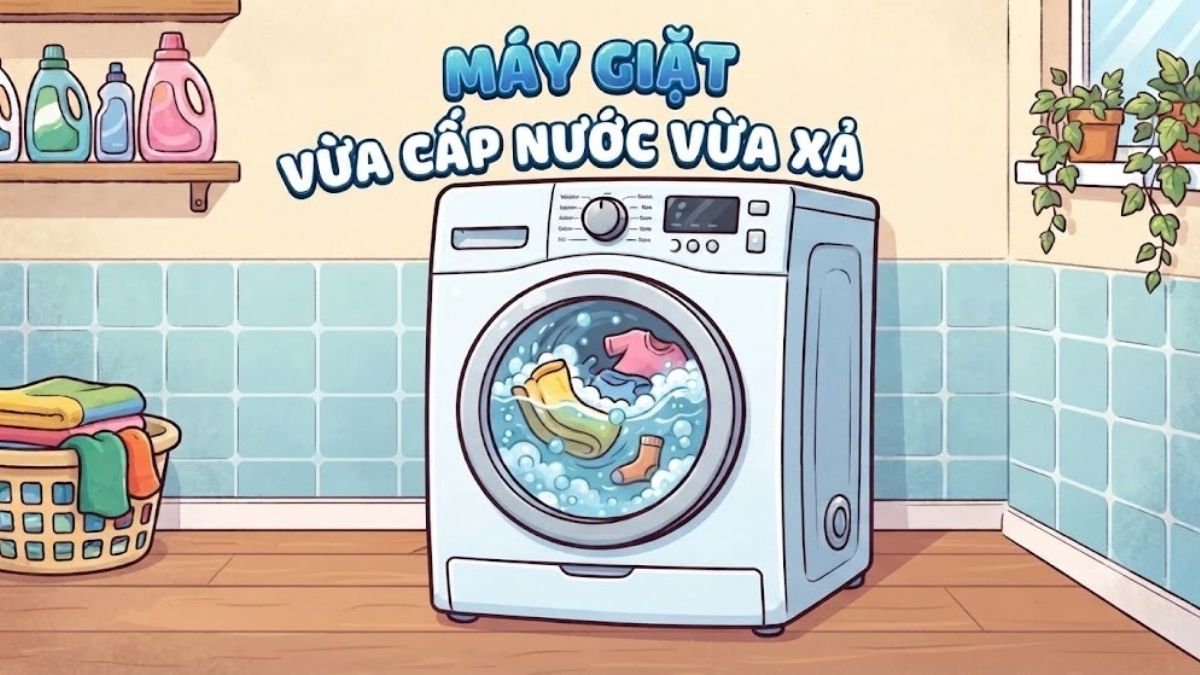 Máy giặt vừa cấp nước vừa xả có sao không? Cách xử lý