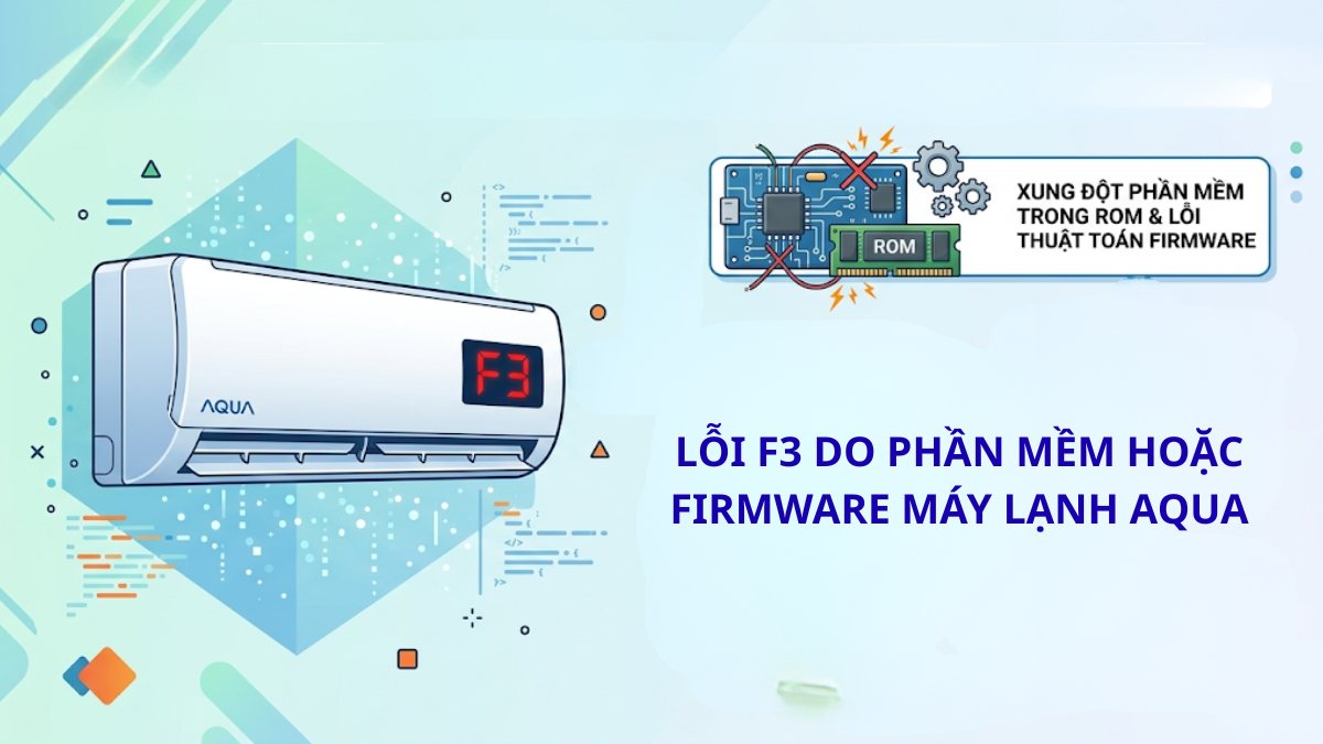 Lỗi F3 do phần mềm hoặc firmware máy lạnh Aqua