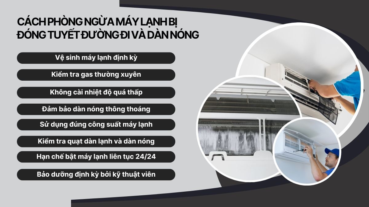 Cách phòng ngừa máy lạnh bị đóng tuyết