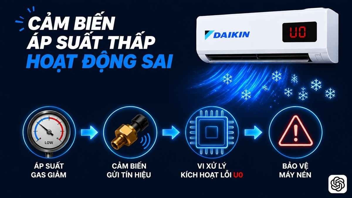 Nguyên nhân máy lạnh Daikin báo lỗi U0
