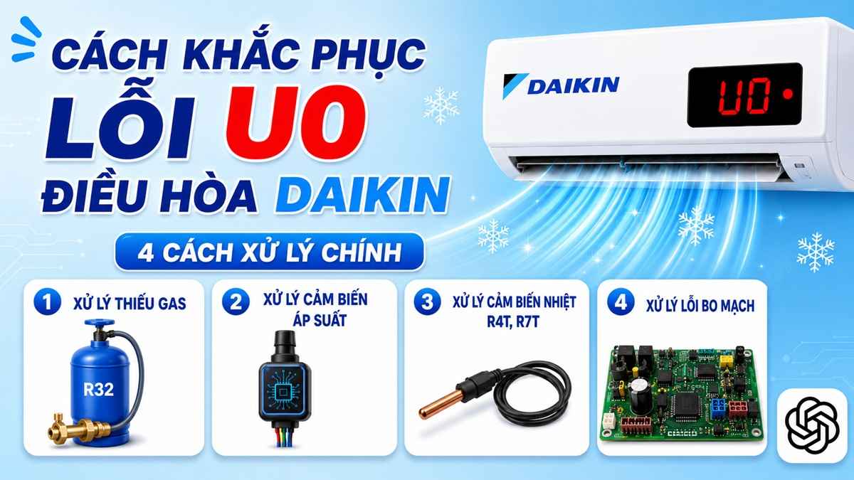 Cách khắc phục lỗi U0 điều hòa Daikin 