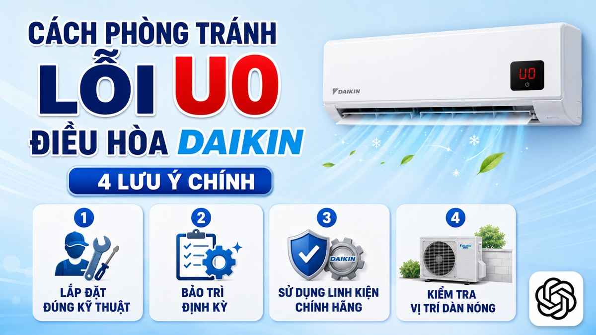 Cách phòng tránh lỗi U0 tái phát trên điều hòa Daikin