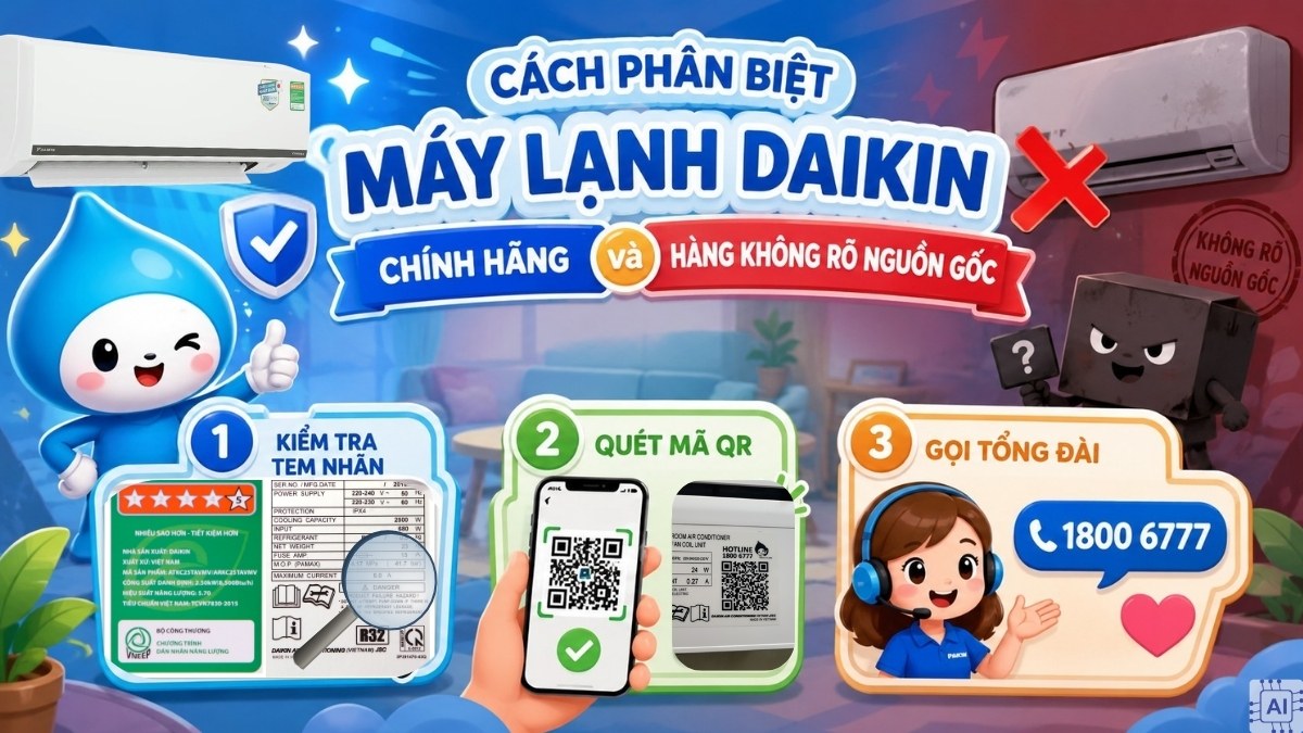 Cách phân biệt máy lạnh Daikin chính hãng