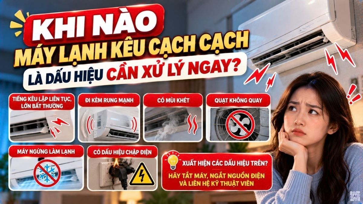 Máy lạnh kêu cạch cạch