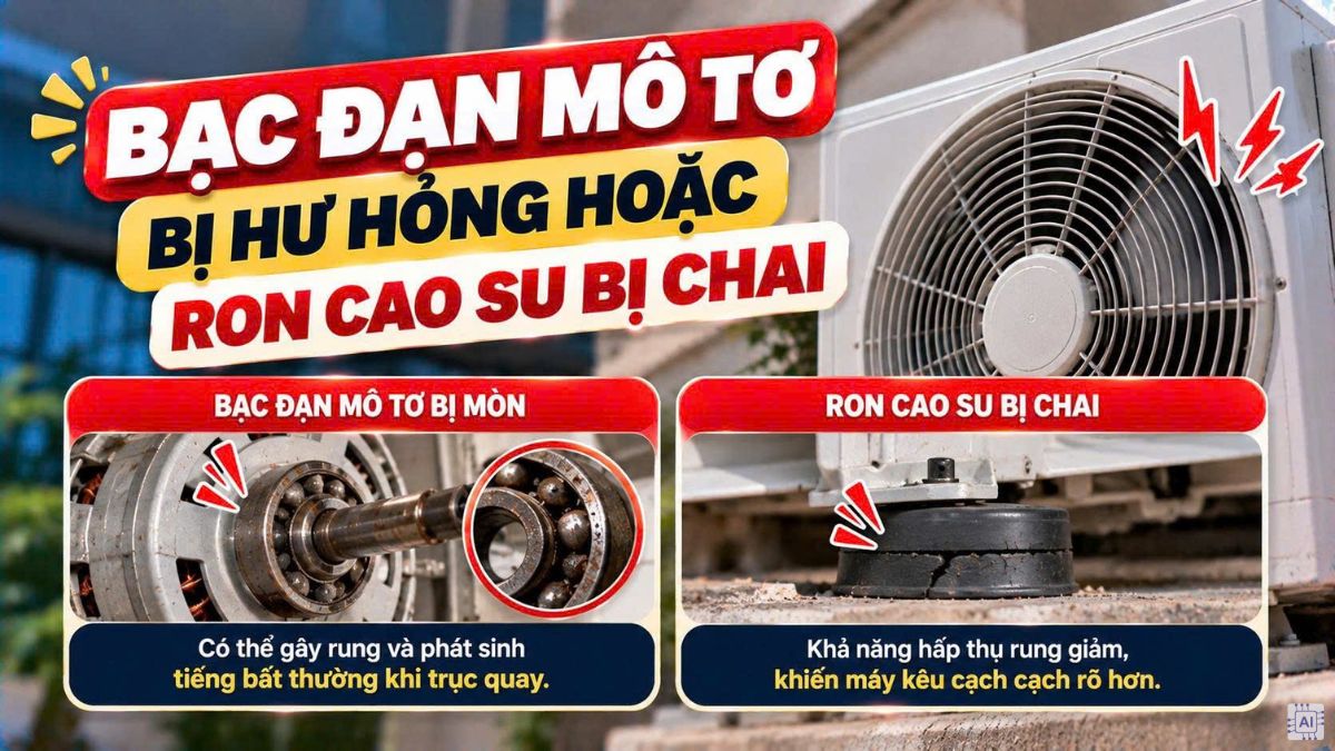 Nguyên nhân máy lạnh kêu cạch cạch ở dàn nóng