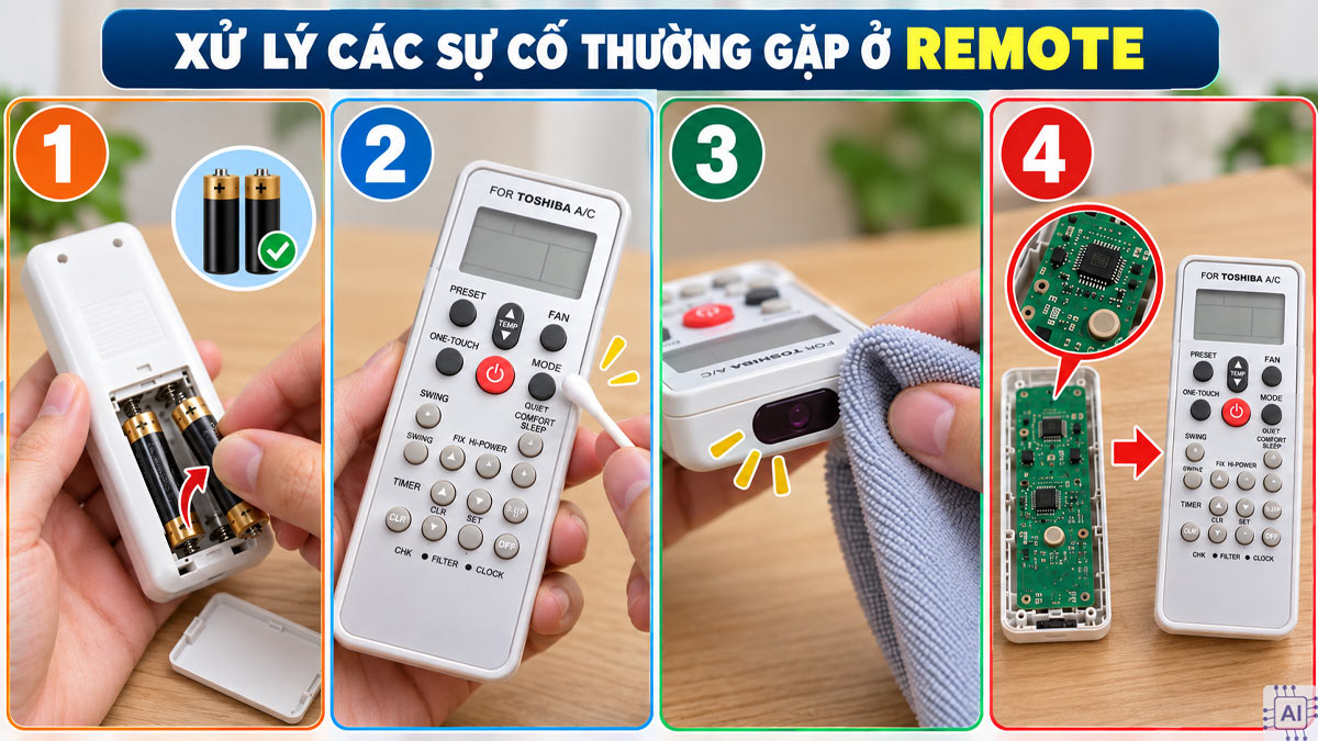Cách khắc phục khi máy lạnh không nhận tín hiệu từ remote
