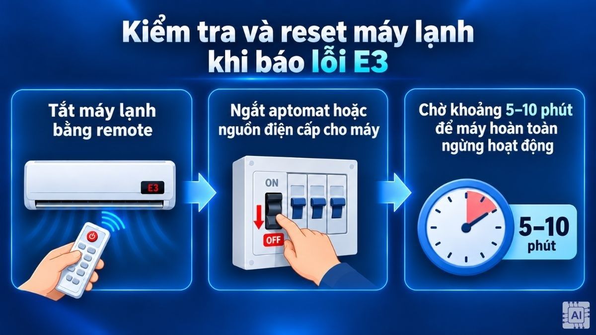 Cách khắc phục lỗi E3 máy lạnh Reetech