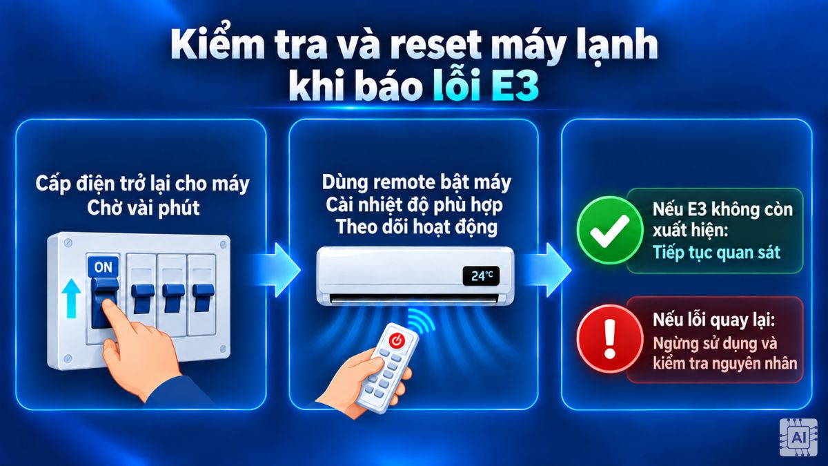 Cấp điện trở lại cho máy