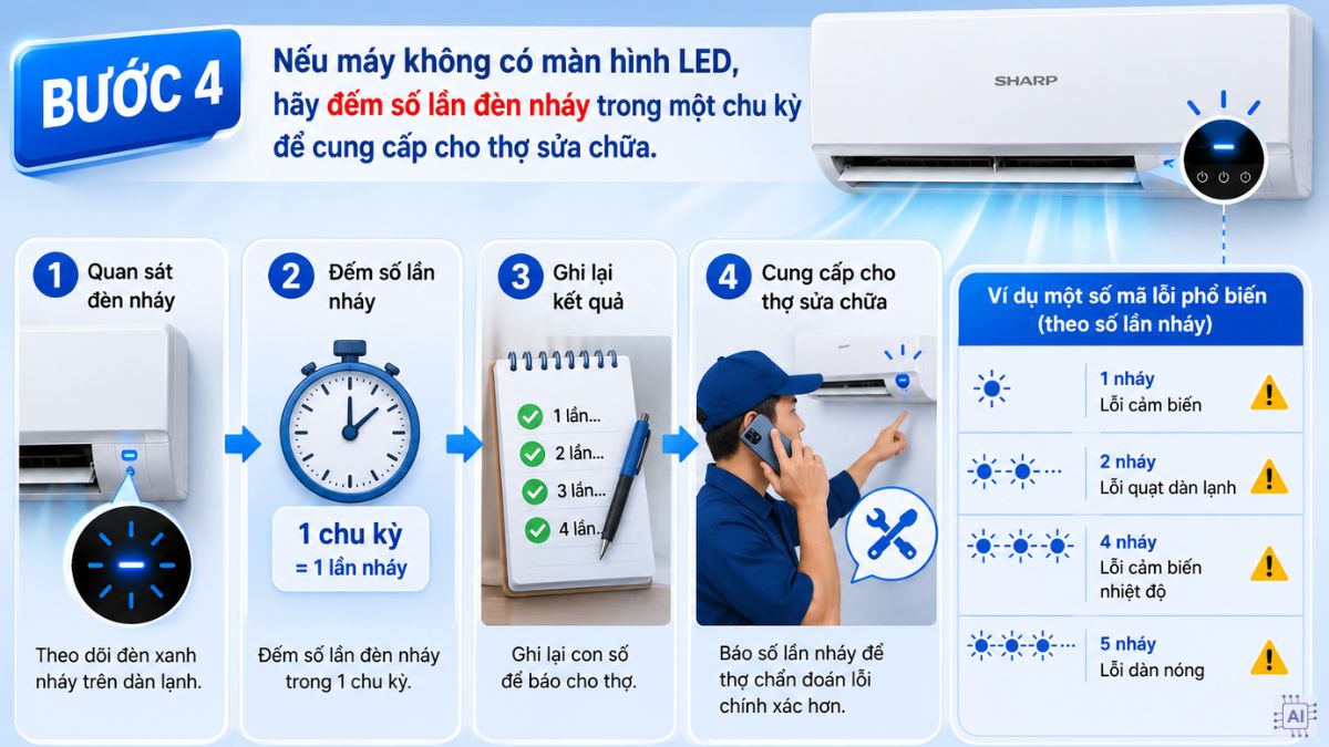 Đếm số lần đèn nháy trong một chu kỳ