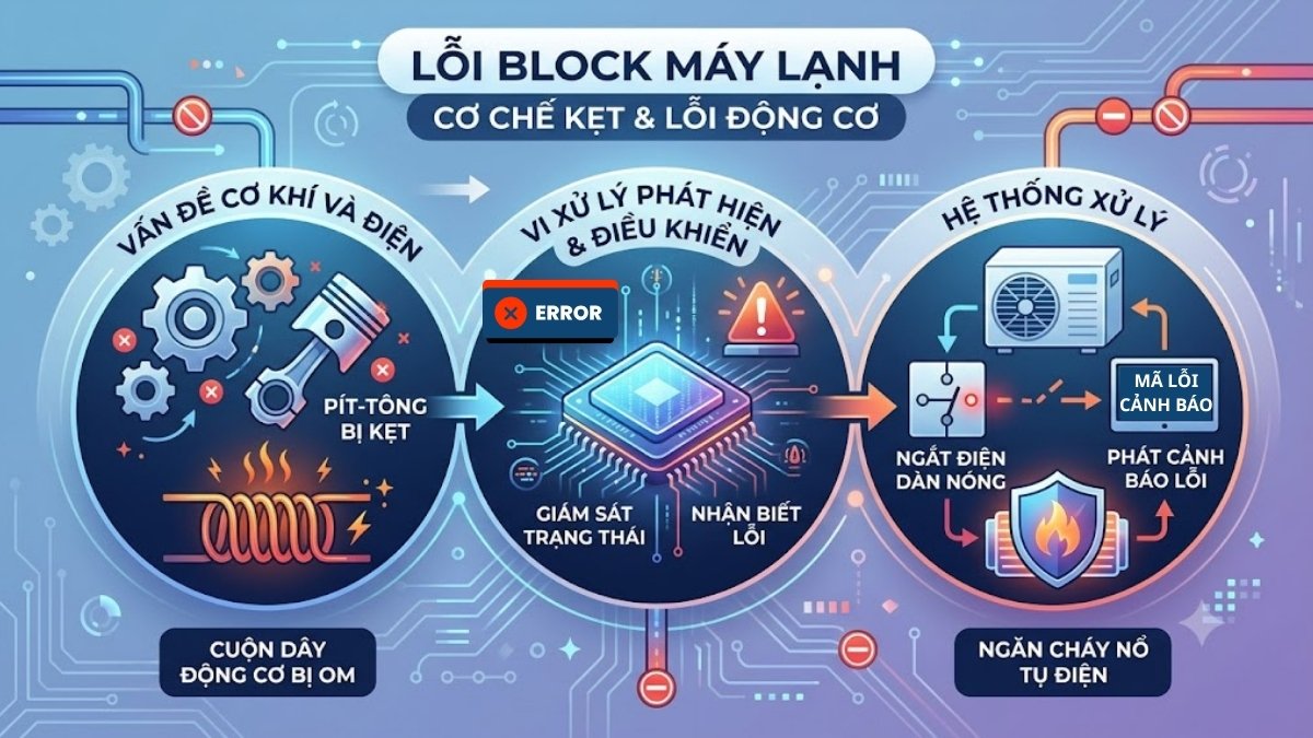 Nguyên nhân máy lạnh Toshiba báo lỗi 1C