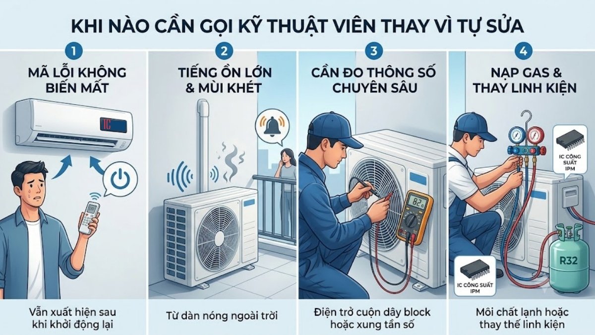Khi nào cần gọi kỹ thuật viên thay vì tự sửa