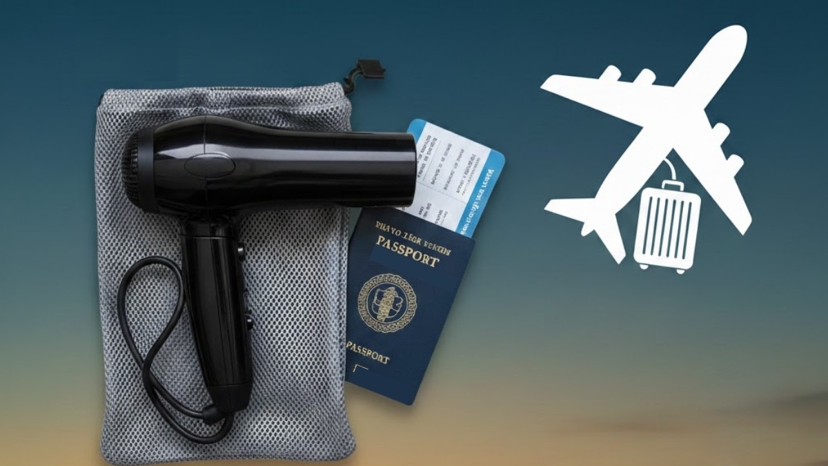 Máy sấy có được mang lên máy bay không