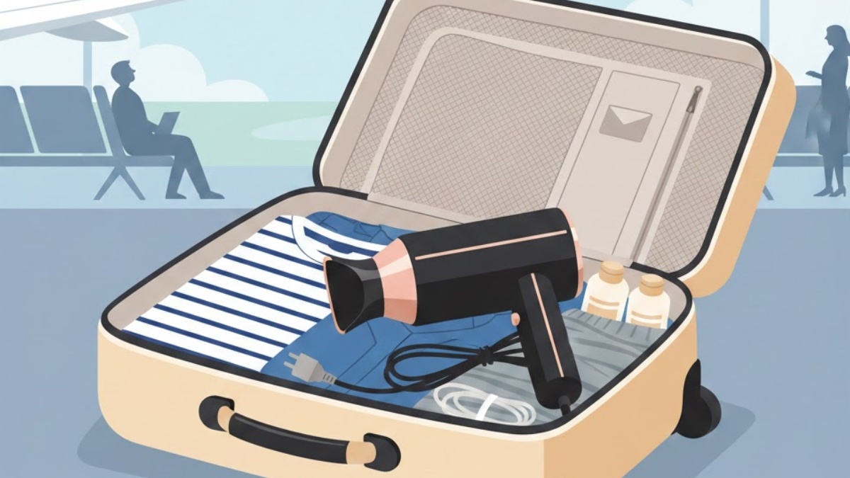 Máy sấy tóc trong hành lý xách tay