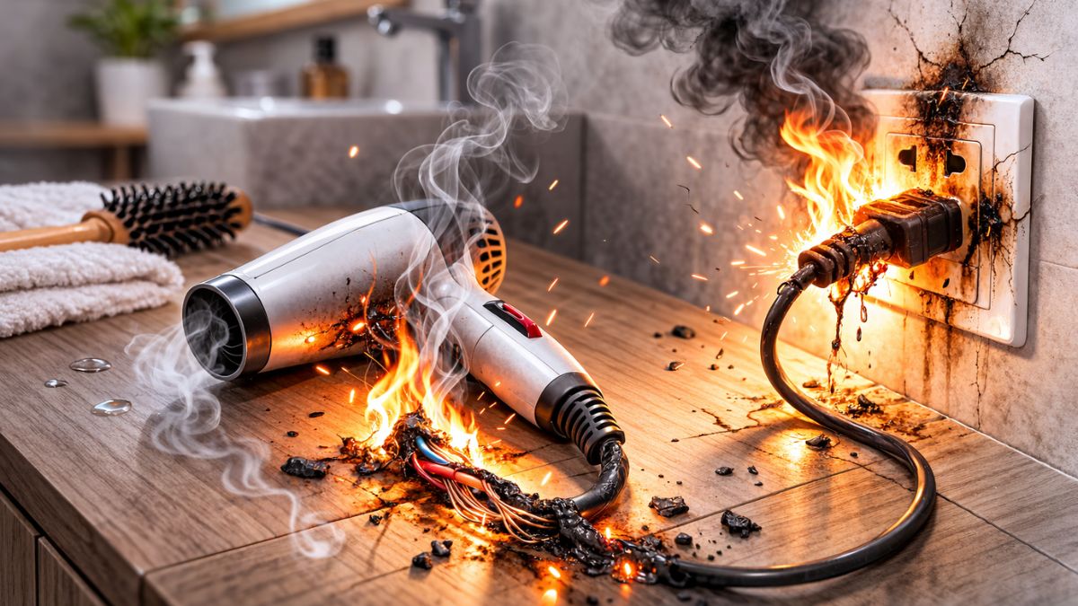Tại sao máy sấy tóc có mùi khét?