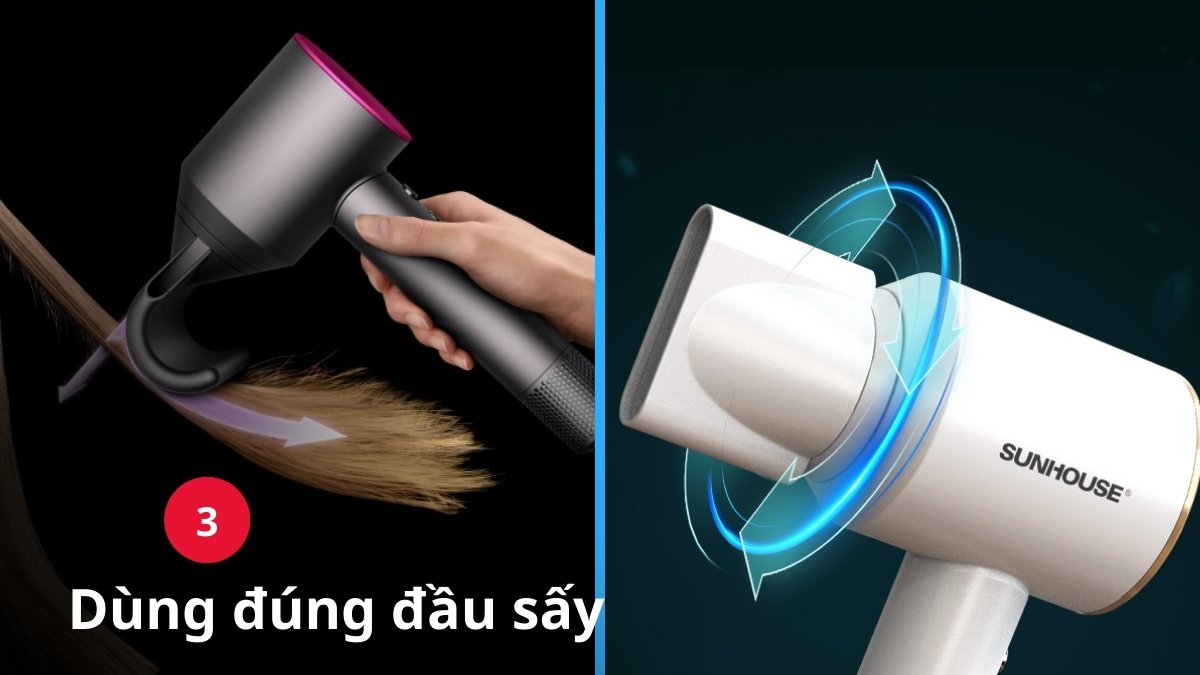 Dùng đúng đầu sấy