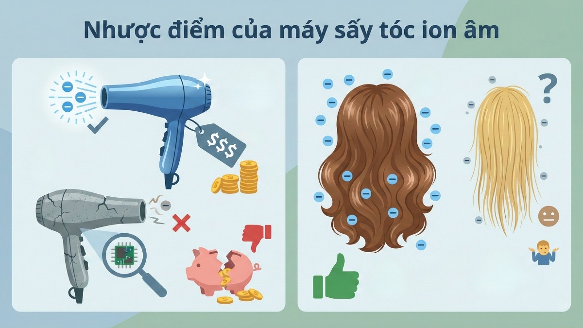 Nhược điểm của máy sấy tóc ion âm